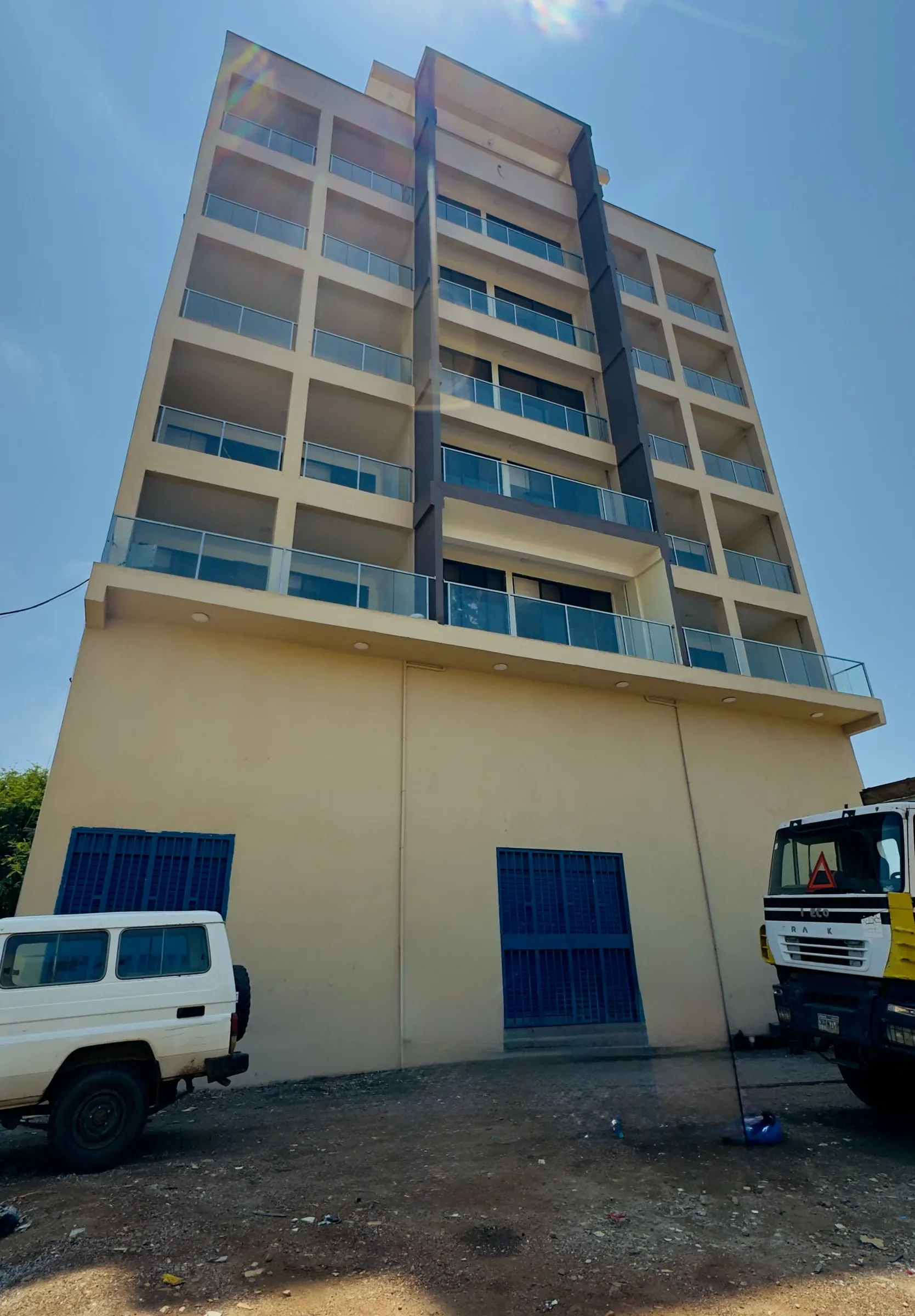 H Brothers G+6 tower, Katoor, Juba: the completed building